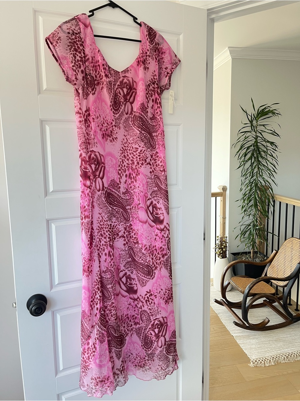 SOLD
Vintage Pink Mixed Floral & Paisley Maxi Dress